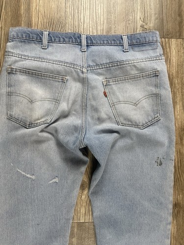Vintage Levis Jeans Mens 34 Distressed Regular Fit Straight Leg Denim Orange Tab - Picture 10 of 22