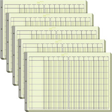 5 Pack Columnar Analysis Pad, 250 Sheets, 13 Columns, 16.31"x11", 3-Hole Account