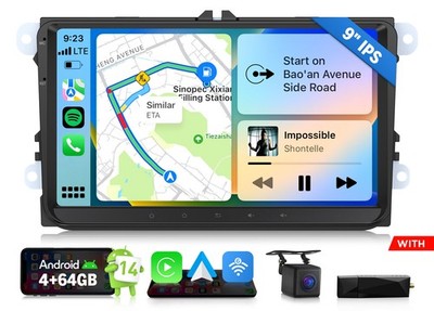 DAB+Android 14 Autoradio CarPlay Bluetooth For VW Passat Golf Polo Tiguan Touran
