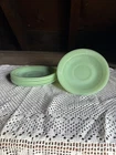 6 Vintage Fire King Green Jadeite Ribbed Saucer Dish Plates 6 Inch
