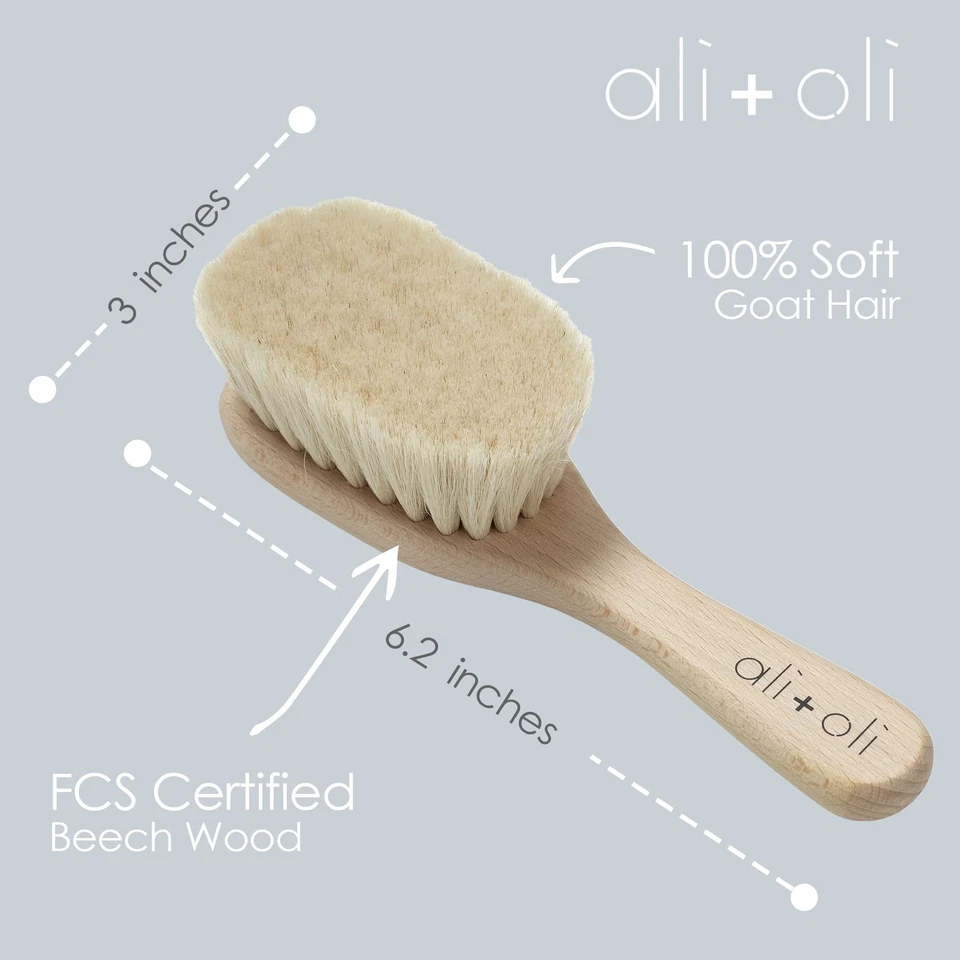 Деревянная щетка для волос новорожденных — набор детских щеток для новорожденных — детская щетка для волос с... - Изображение 2 из 4