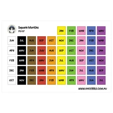 Square Months Planner Stickers – Colorful Monthly Planner Labels for Schedule Or