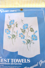 Morning Glories Vogart 8721B 2 Stamped Guest Towels Embroidery or Painting