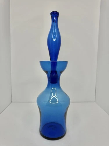 HTF Vintage MCM Blenko Glass 5922s Decanter In Persian 16” W/stopper Sandblasted