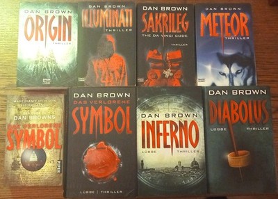 Dan Brown - 8 Bücher    Illuminati, Sakrileg, Meteor, Diabolus, Inferno, Symbol