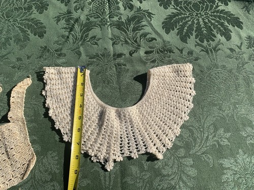 Vintage Handmade Lace Collar Detachable Crochet Button Closure RBG - Picture 4 of 10