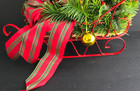 VINTAGE ROC TAIWAN JOLLY ST. NICK SANTA CLAUS SLED GIFTS RIBBON ORNAMENTS 12" — photo 5