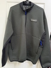 Adidas Terrex Men's XLarge Green Half Zip Hike Fleece Textured Pullover Jacket