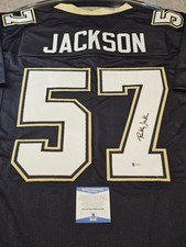 Rickey Jackson Autographed/Signed Jersey Beckett COA Black Custom Jersey 