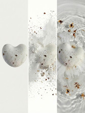 Sale Da Bagno (x2) 100% Naturale con fiori secchi e Latte,  forma Cuore