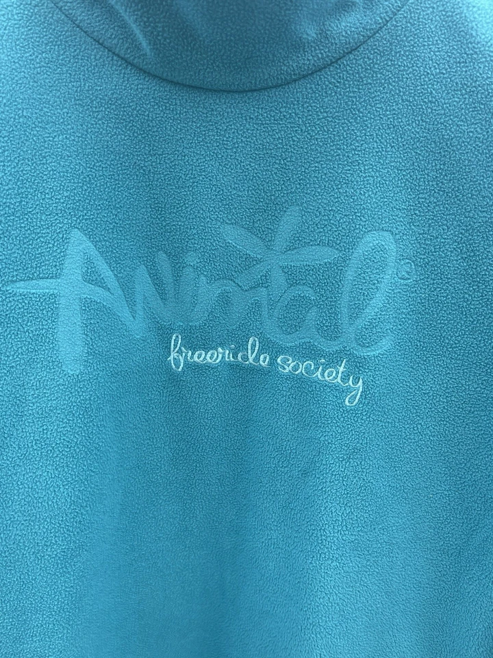 Turquoise Blue Animal Cowl Neck Fleece Sports Top Size XS - Image 2 of 4