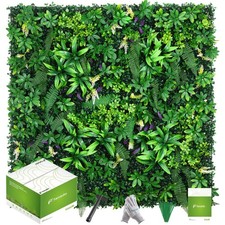 Artificial Grass Wall Panels 20"x20" 16pcs , Hedge Green Wall Decor Backdrop,...