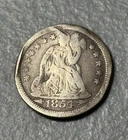 1854-O Seated Liberty Dime with Arrows Damaged And Slightly Bent Better Date