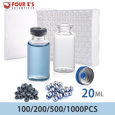 100/500/1000PCS 20ml Glass Vials Headspace Vials Lab Vials w/ Caps Sample vials