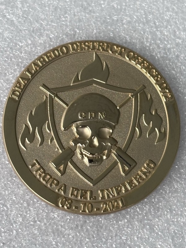 DEA Laredo Texas Drug Police Cártel del Noreste (CDN) Group D72 Narcotic Coin