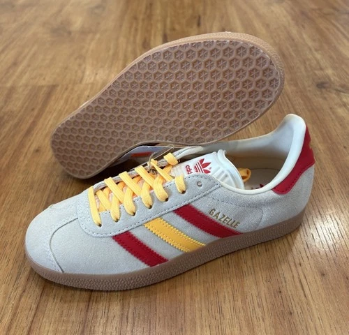 Adidas Women’s Gazelle Originals Size 5.5 White Spark Scarlet |IE9125|