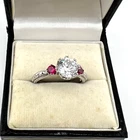 TACORI 3 stone engagement ring 925 Sterling silver vintage inspired Epiphany Col