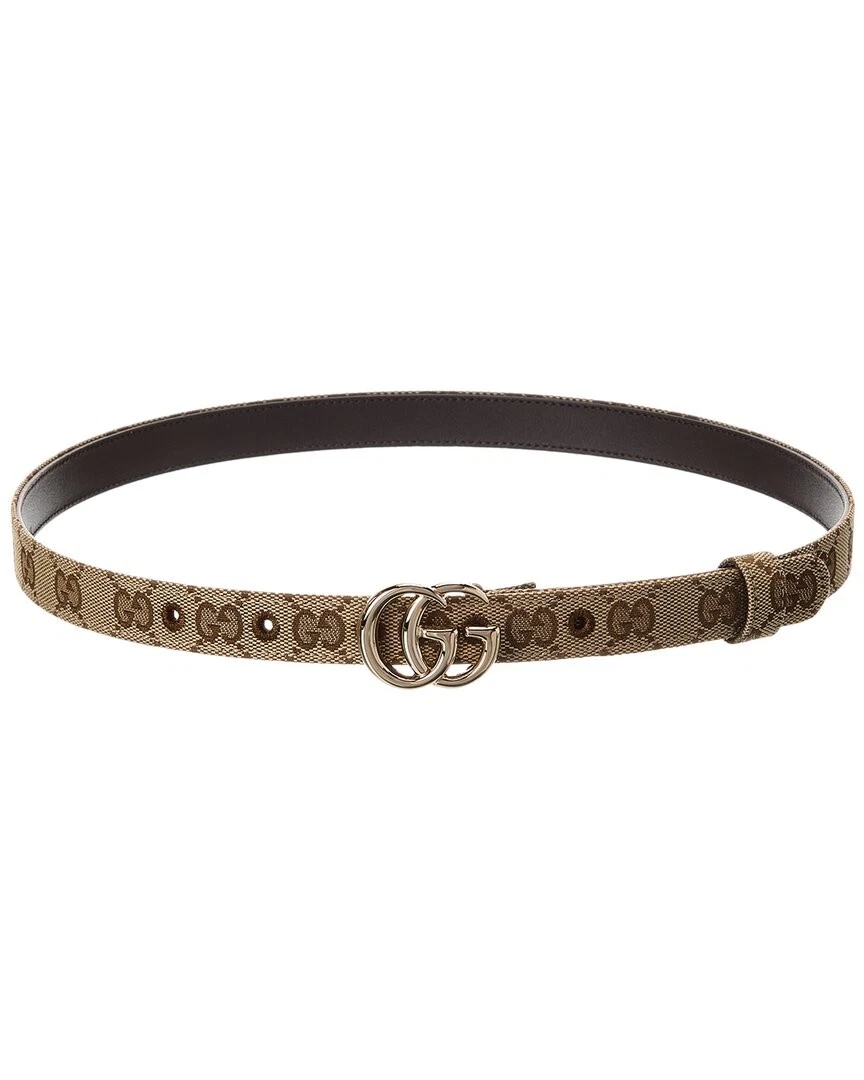 Ceinture femme Gucci Gg Marmont fine en toile Gg