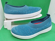 FitFlop UBERKNIT Slip On Ballet Flat Power Metallic Teal Women Size 7