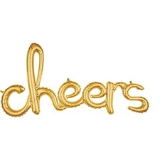 Anagram Phrase Cheers Gold Foil Party Balloon, 40"