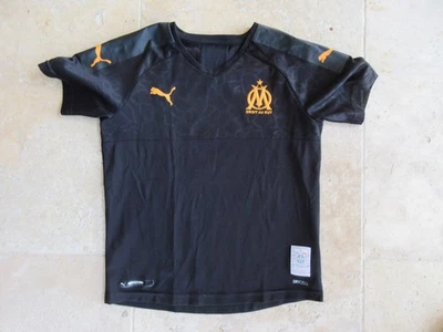 Maillot OM OLYMPIQUE DE MARSEILLE football PUMA noir enfant shirt 9 10 ans - Photo 1/4
