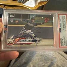 2018 Topps Update Series - Hard Signed Ronald Acuna Jr, Rookie Debut Card