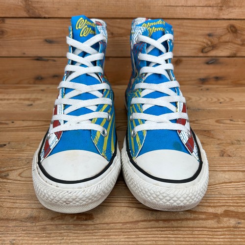 Converse Trainers Womens Size UK 6 All Star Blue Wonder Woman DC Comics Print - Picture 4 of 13