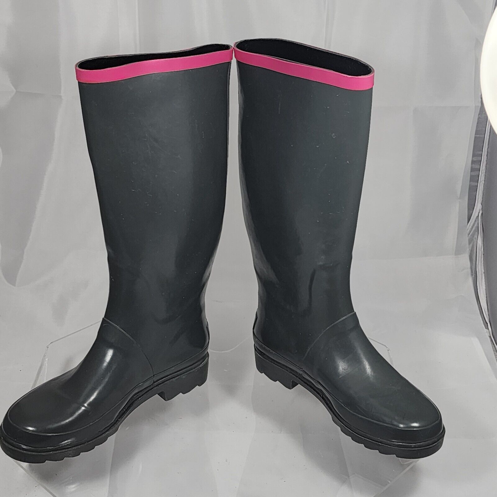 Marc Jacobs Women 38 Grey/Pink Rubber Rain Boots/… - image 6