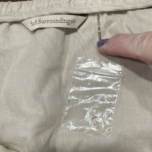 Soft Surroundings Linen A-Line Maxi Skirt Women’s Sz PL Cream Tiered Lined EUC! - Picture 6 of 10