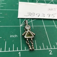 STERLING SILVER .925 BIRTHSTONE girl CHARM Light Yellow