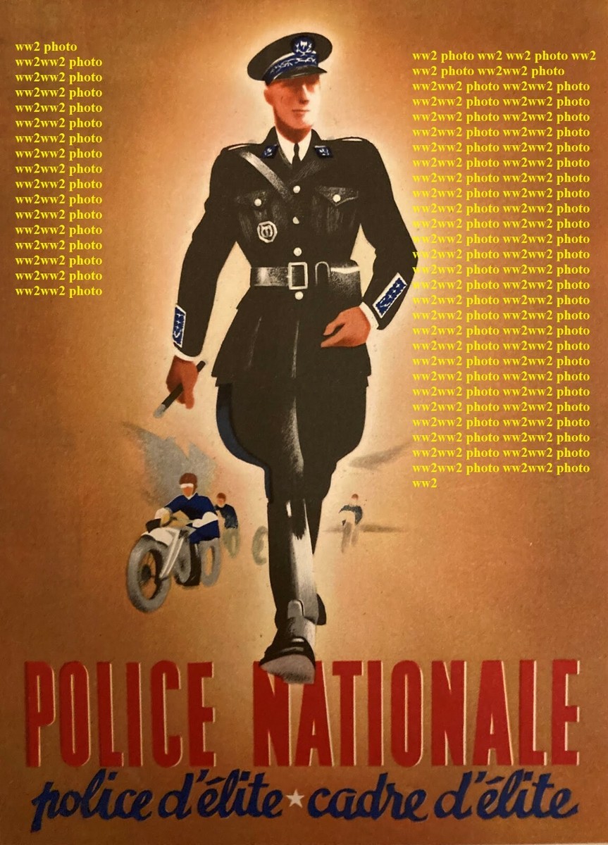 ww2 Photo Armistice Garde Police Vichy CJF Pétain STO veste casque  gendarmerie