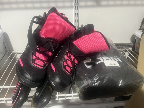Bladerunner Mädchen Damen Inline Skate Größe 6 schwarz pink mit kostenlosem Ausrüstungsset