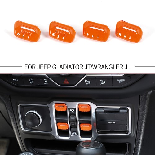 Cubierta de interruptor de elevación de ventana de consola central naranja para 18+ Jeep Wrangler JL JT - Imagen 2 de 9