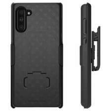 For Samsung Galaxy Note 10 5G - HARD BELT CLIP HOLSTER KICK STAND CASE BLACK