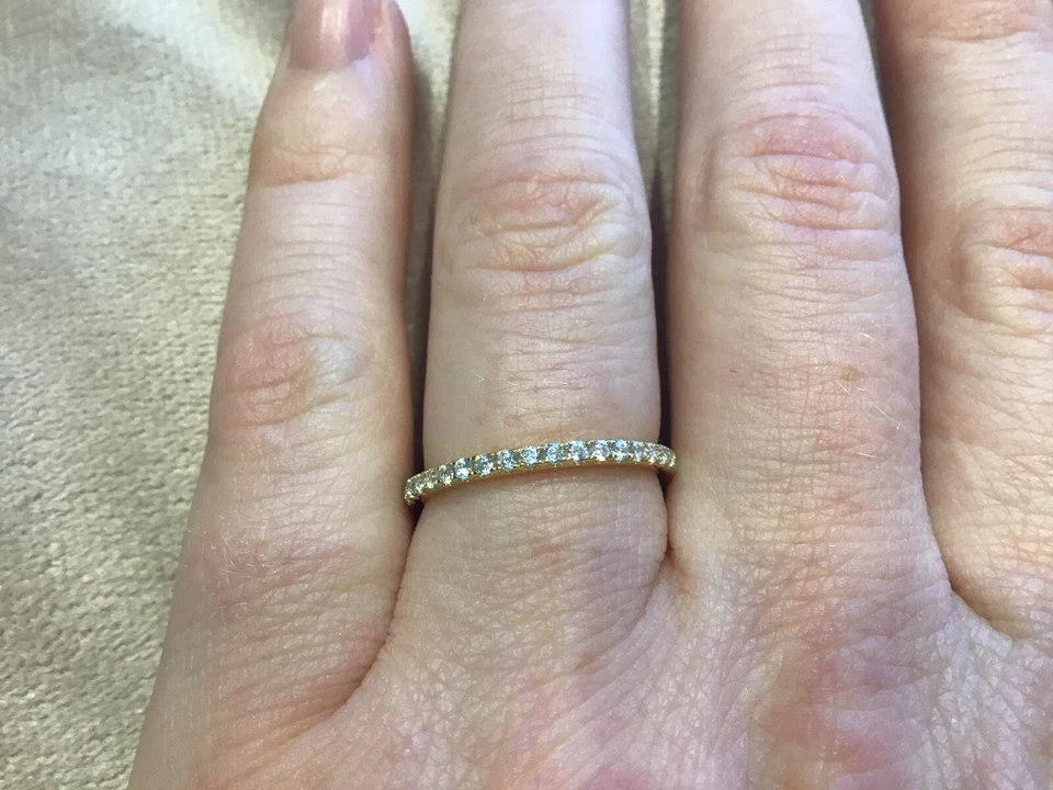 0.4 Carat Lab Created Diamond Half Eternity Ring 9k Gold Plated 925 Size R - Image 2 of 4