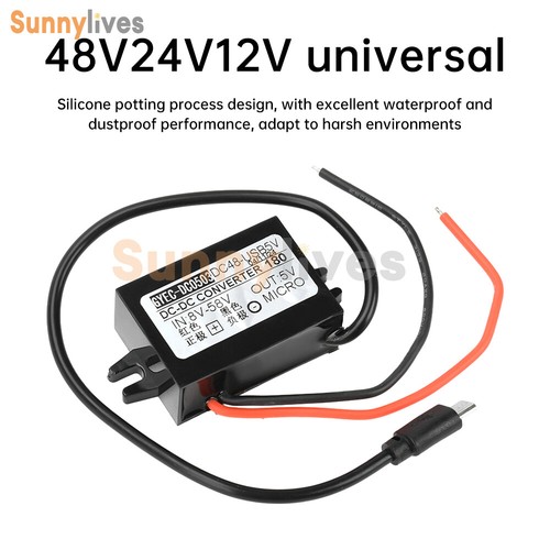 15W Car Waterproof Power Supply DC 8-58V to 5V 2-3A Buck Module 48V24V12V Type-C - Picture 4 of 26