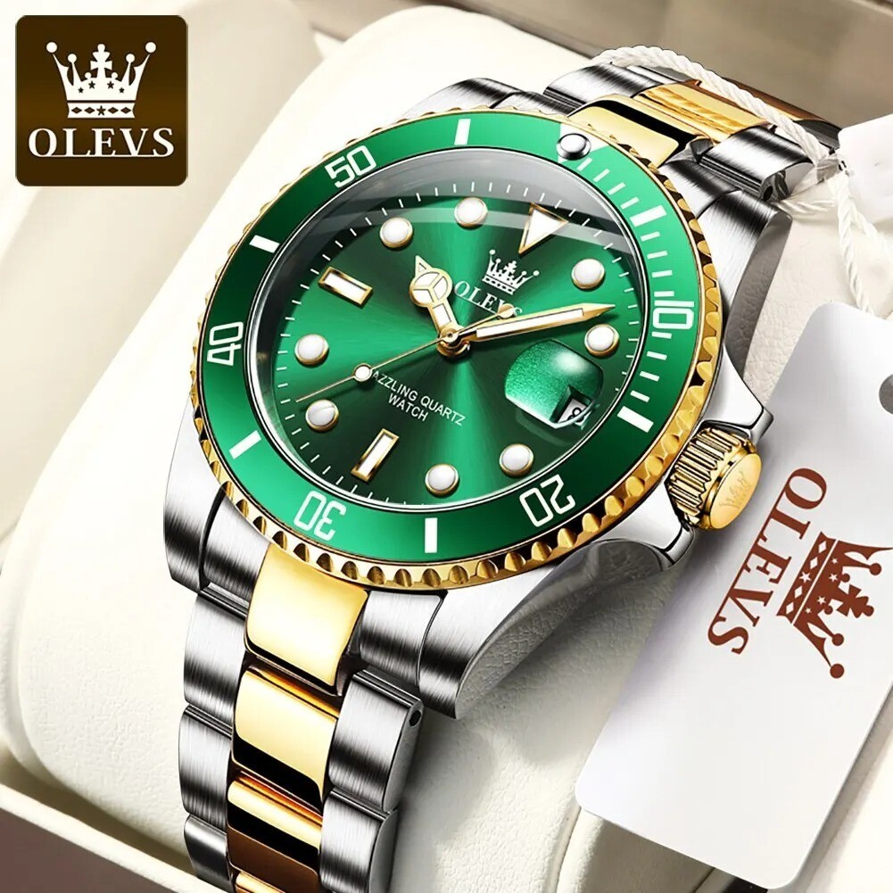 Montre à quartz étanche homme montre-bracelet acier inoxydable étanche 50m
