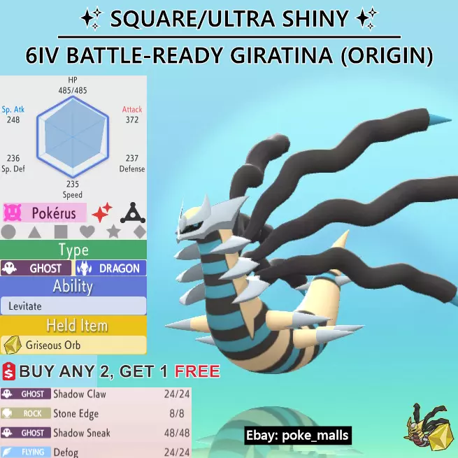 Shiny GIRATINA Origin Form 6IV Legendary / Pokemon Brilliant