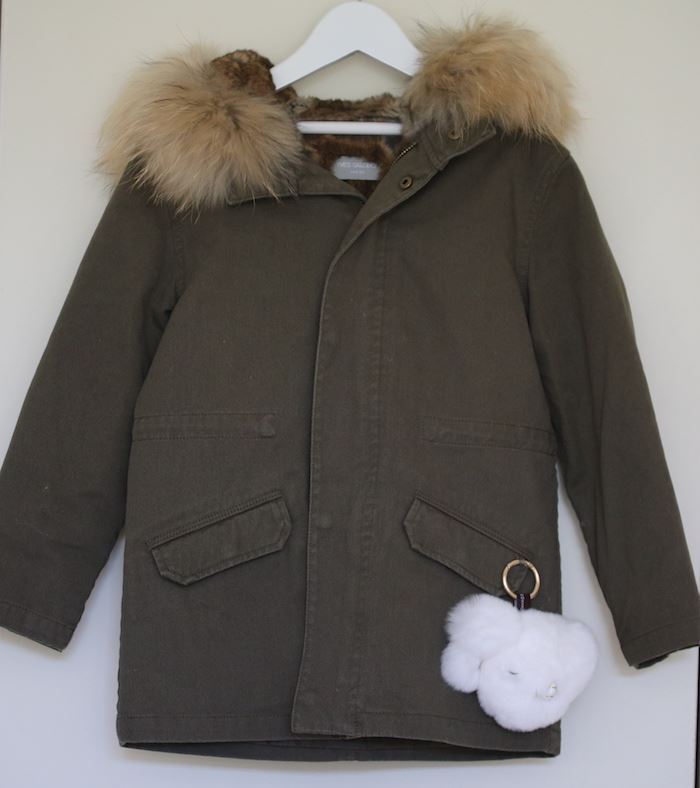 CAPPOTTO FODERATO KHAKI YVES SALOMON BAMBINO 6 ANNI