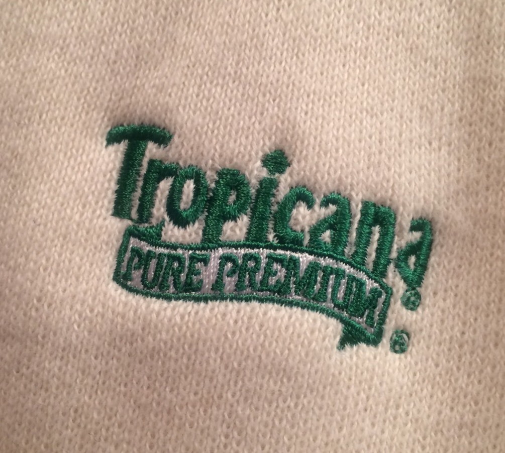 RARE 80s Vintage TROPICANA ORANGE Sweater LOGO Em… - image 2