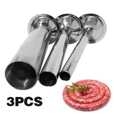3Pc Sausage Stuffer Kit Attachment Stuffing Tubes Fit Kitchen Aid Foods Grinder.