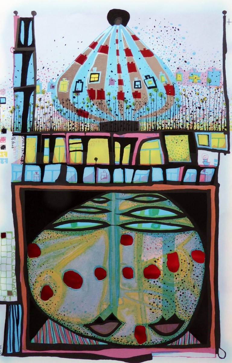 Friedensreich Hundertwasser HOMO HUMUS 1982/83 Hand signed mixed