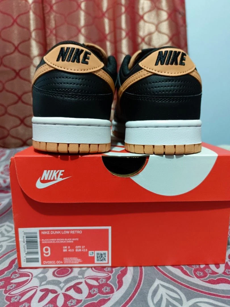 Nike Air Dunk Low Retro DV0831 004 Men's All Size Shoes Black Amber Brown Black