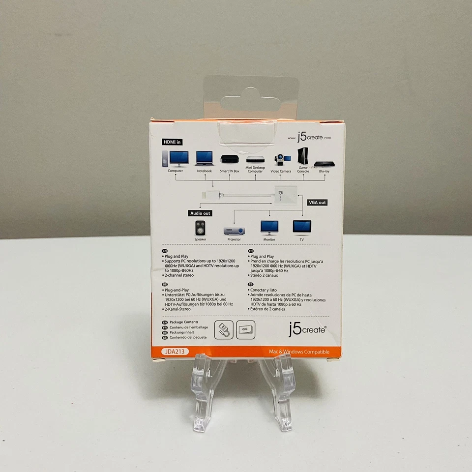 j5 create HDMI to VGA Adapter Plug and Play w/ Full HD Video/Stereo Audio JDA213 - Image 2 of 3