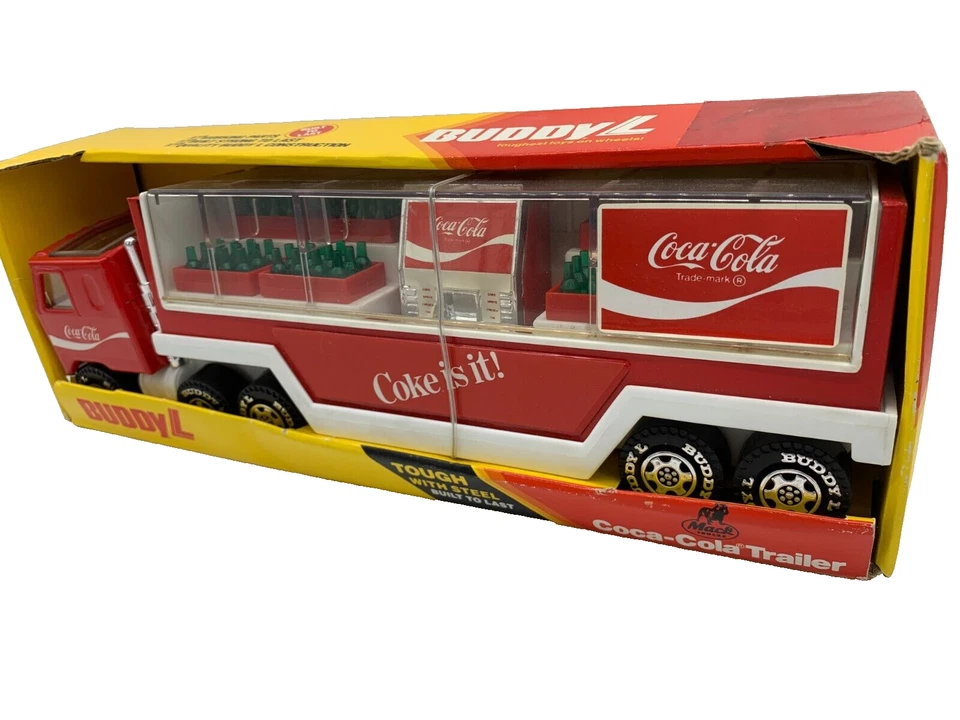 1983 年 Buddy L Mack 可口可乐拖拉机和拖车压钢和塑料 — 第 3/4 张图片