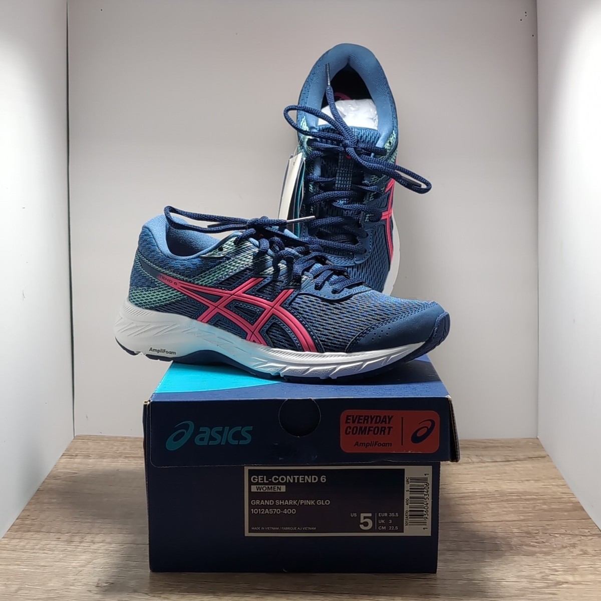 ASICS Women's Size US Gel-Contend Running Shoes Grand Shark Pink Glow  W/ Box