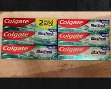 Colgate Maxfresh Toothpaste W Breathe Strips Mint  6 oz (LOT OF 6)