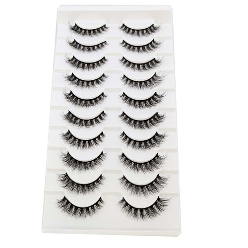 10Pairs 3D Mink False Eyelashes Wispy Cross Long Thick Soft Long Fake Eye Lashes - Picture 20 of 33
