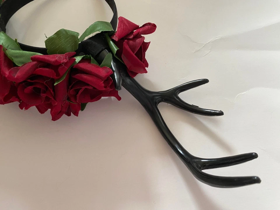 Красная роза голова короны ~ Ренессанс или цветы обруч для волос головной убор костюм новый - Изображение 4 из 4