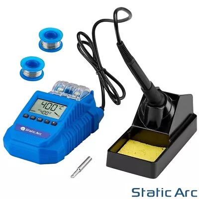 STATIC ARC 60W Electric Soldering Iron Station Kit Digital Temp 480°C PCB + Solder Wire